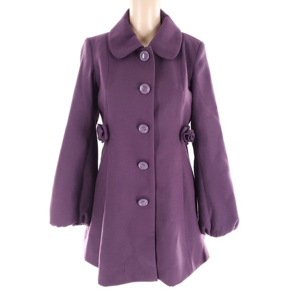 Jessica Simpson Women Girl Jacket Coat Button Purple Pum Size 16 Girl - NWT - Picture 1 of 10